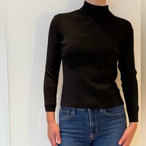 David Brooks Black Turtleneck Top